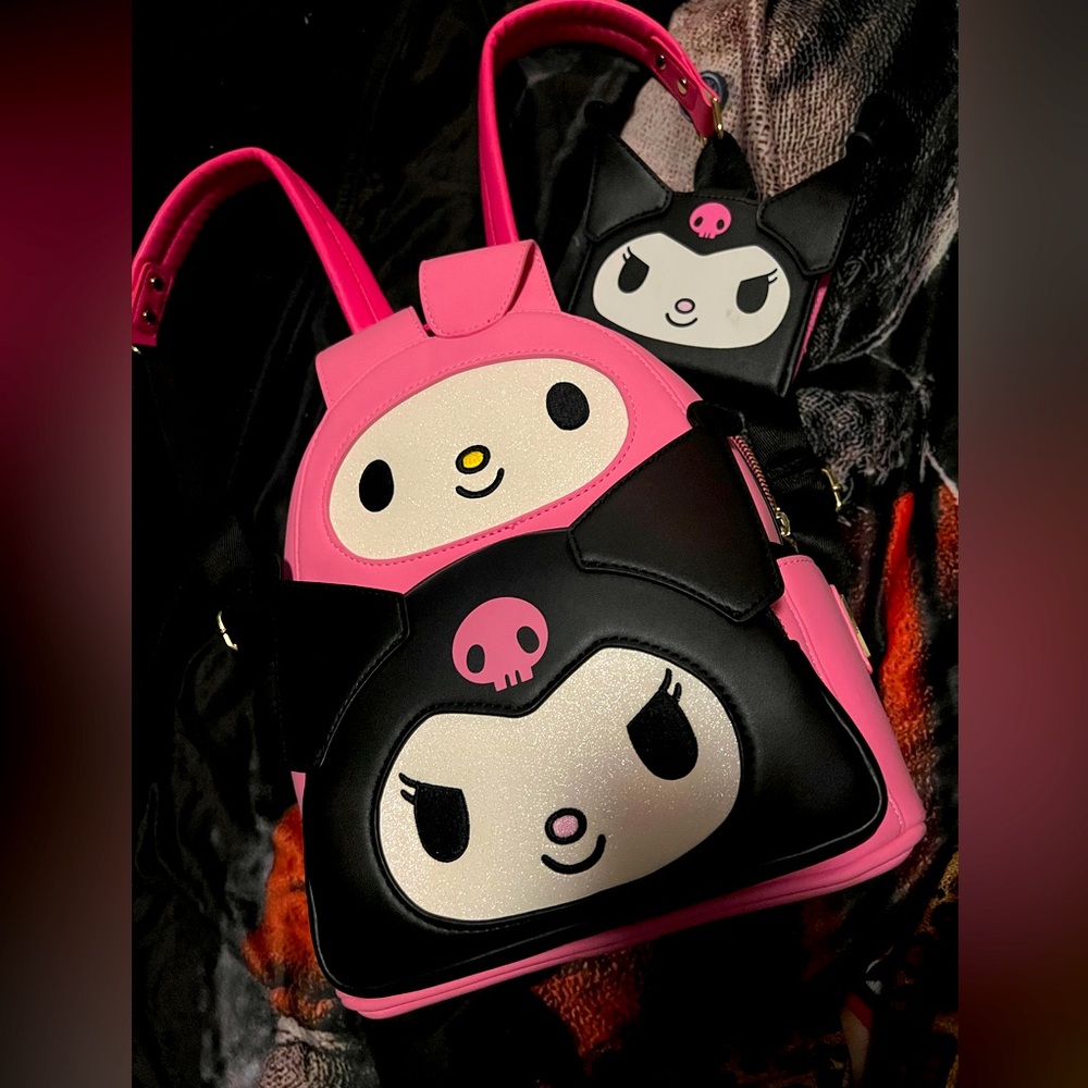 Sanrio My Melody x Kuromi Loungefly mini Backpack + Kuromi Wallet